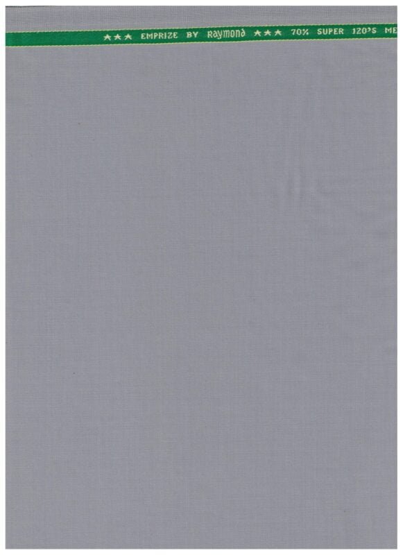 Raymond Light Grey Polywool Suiting Fabric