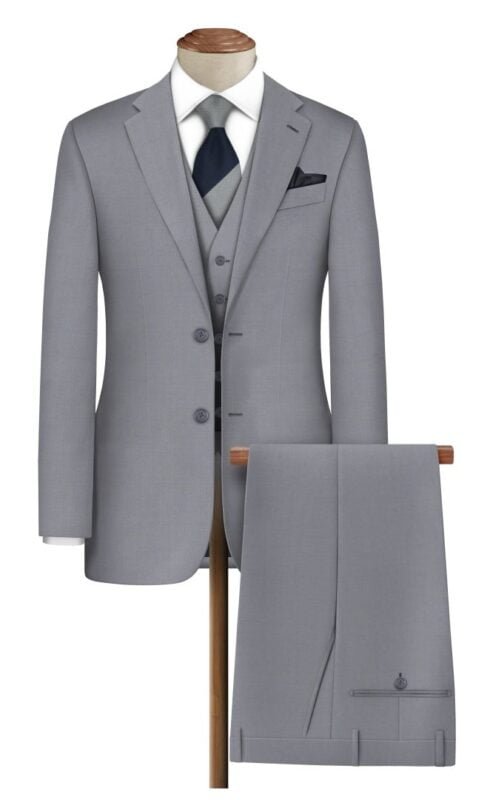 raymond super 120s polywool suit silver grey