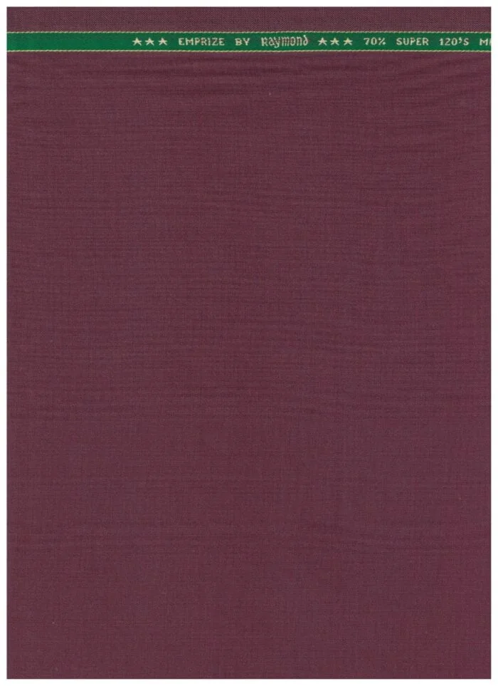 Raymond Wine Color Polywool Suiting Fabric