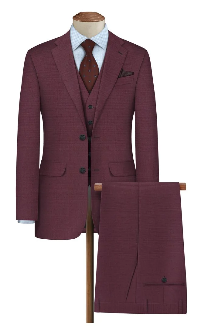 RAYMOND POLYWOOL SUIT WINE