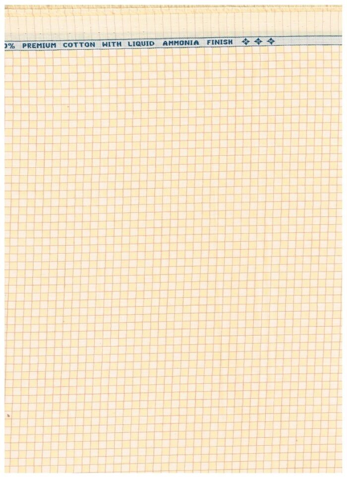 Arvind Yellow Cotton Shirting Fabric