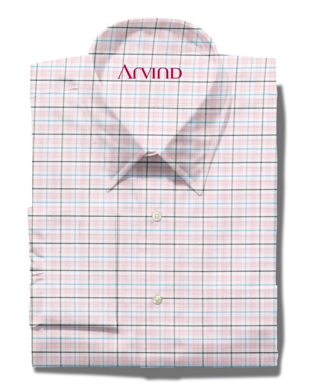 arvind cotton shirt pink micro checks