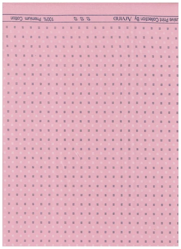 Arvind Pink Printed Cotton Shirting Fabric