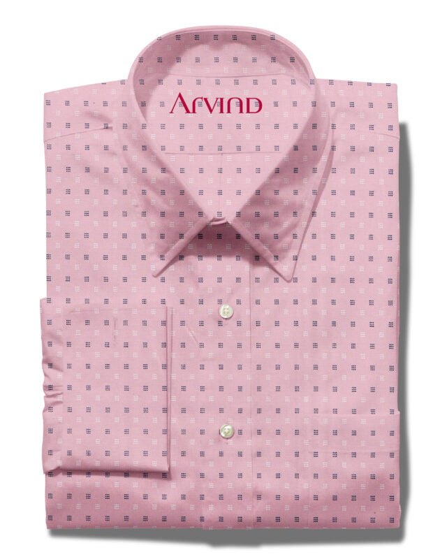 arvind cotton printed shirt pink