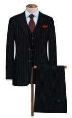 RAYMOND BLACK SUIT WITH WHITE STRIPE