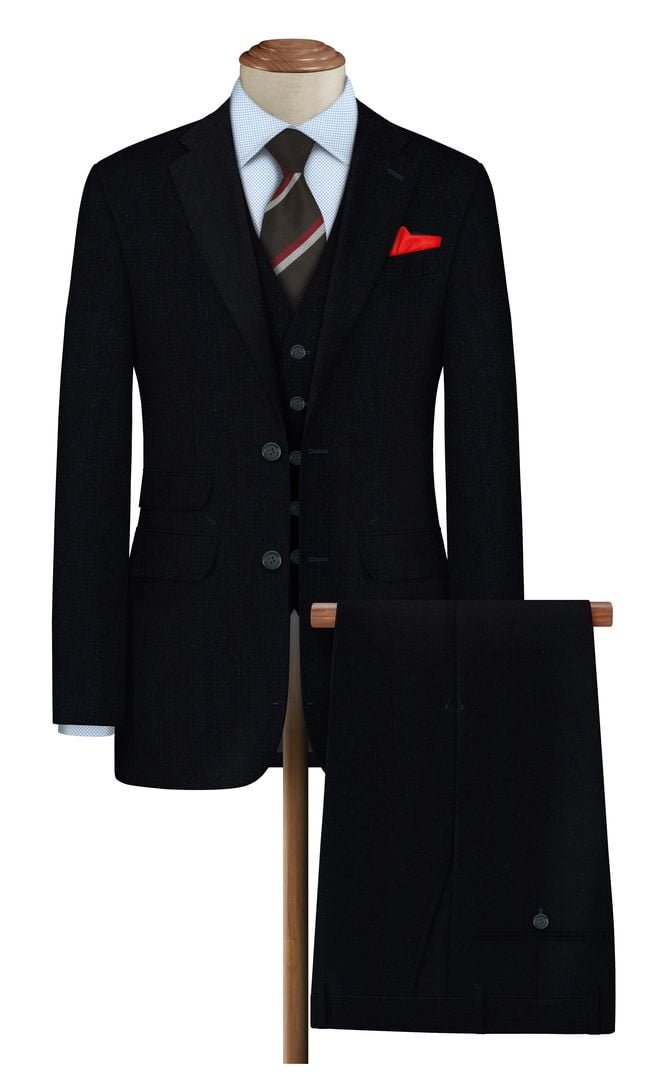 RAYMOND POLYWOOL BLACK SUIT