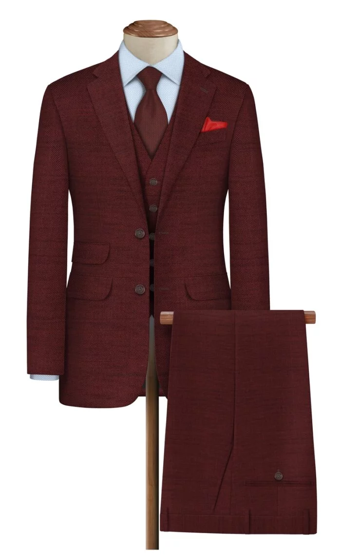 Raymond Poly Wool Suiting-Red