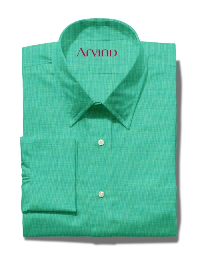 Arvind Green Tresca Cotton Shirt