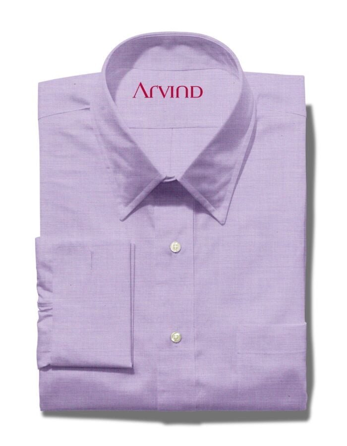 Arvind Purple Tresca Cotton Shirt