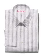 Arvind Light Grey Linen Striped Shirt