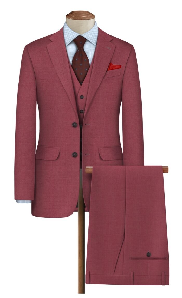 raymond polywool suit carrot Red