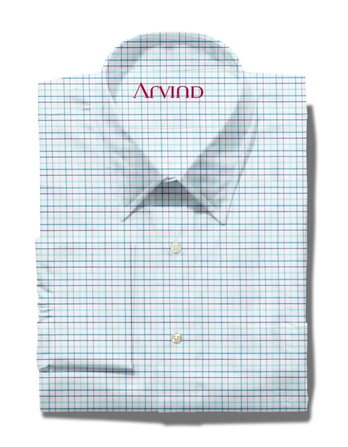 arvind shirt blue checks