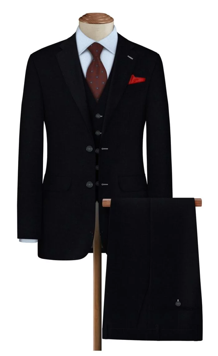 raymond polywool suit black