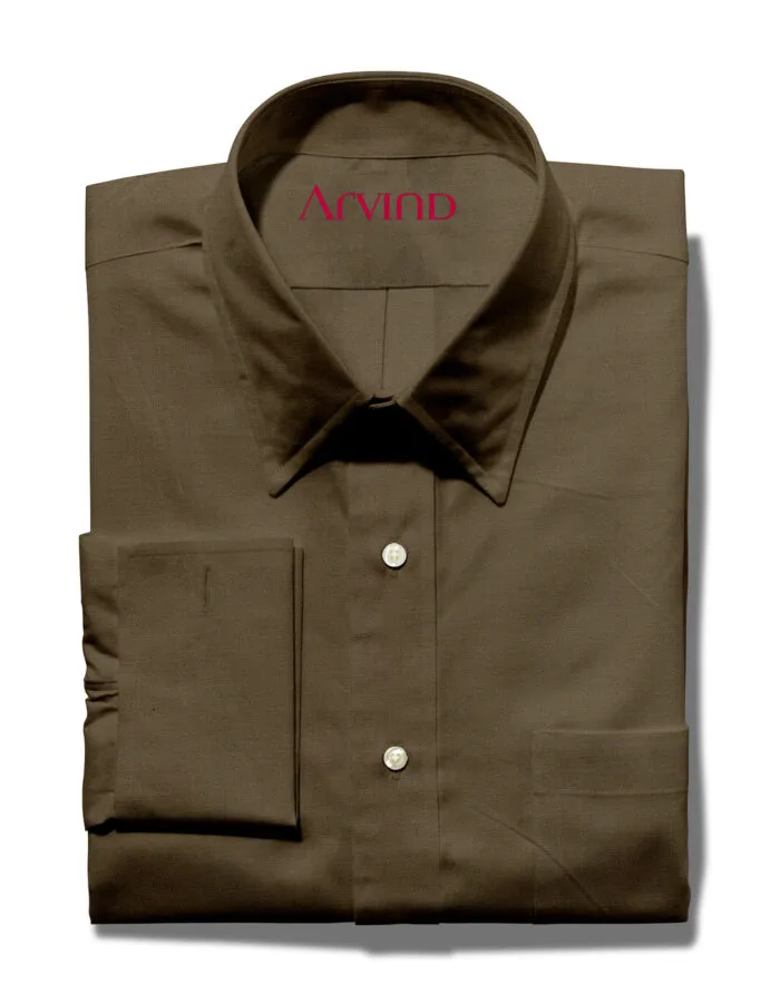 Light brown color Tessutti satin shirt