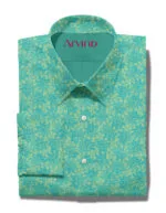 Arvind Parrot Green Tresca Cotton Shirt