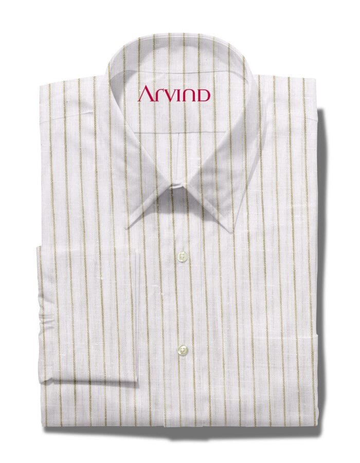 Arvind Striped White Shirt