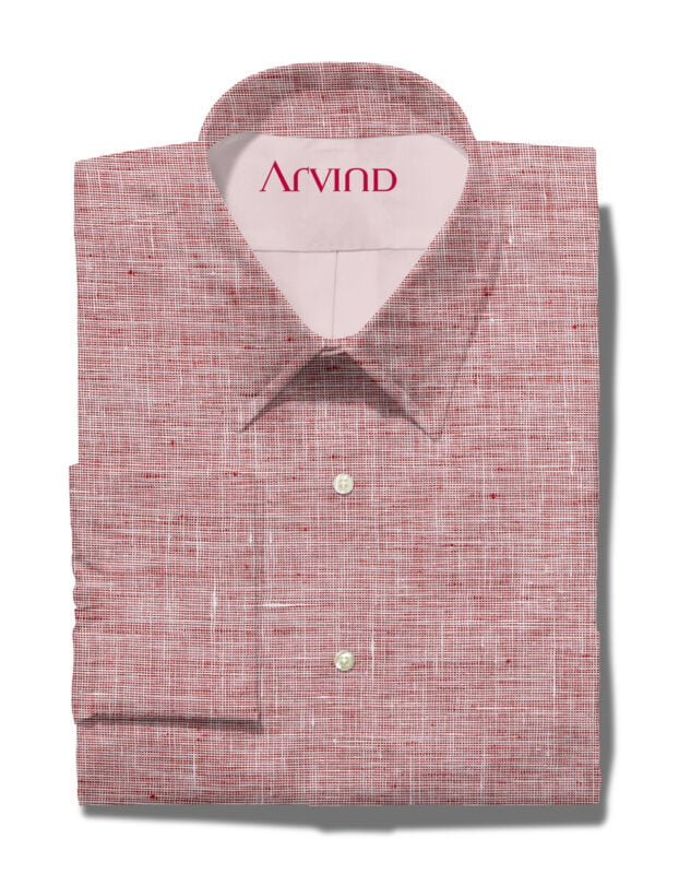 arvind linen shirt carrot red