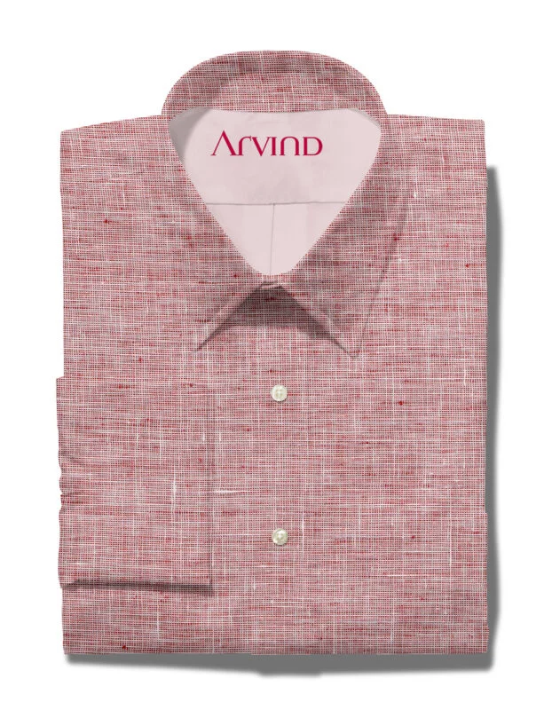 arvind linen shirt carrot red