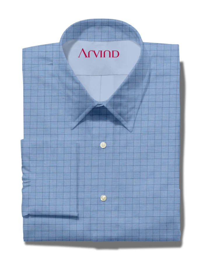 arvind cotton shirt sky blue