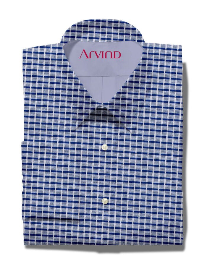 mafatlal cotton shirt blue