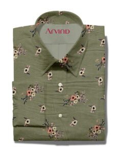 COTTON SHIRT DIGITAL PRINT GREEN