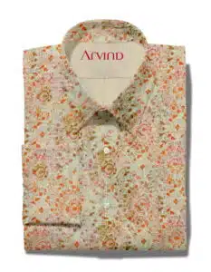 LINEN SHIRT BEIGE PRINT