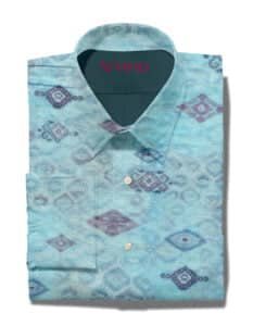 LINE SHIRT BLUE DIGITAL PRINT