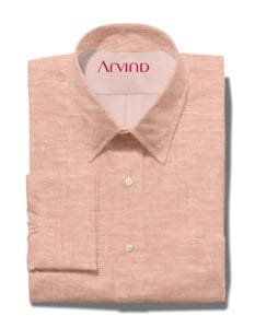Pure Linen shirting 80 Lea by Arvind - peach color