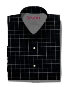 ARVIND COTTON SHIRT FABRIC BLACK AND WHITE CHECKS 1034166