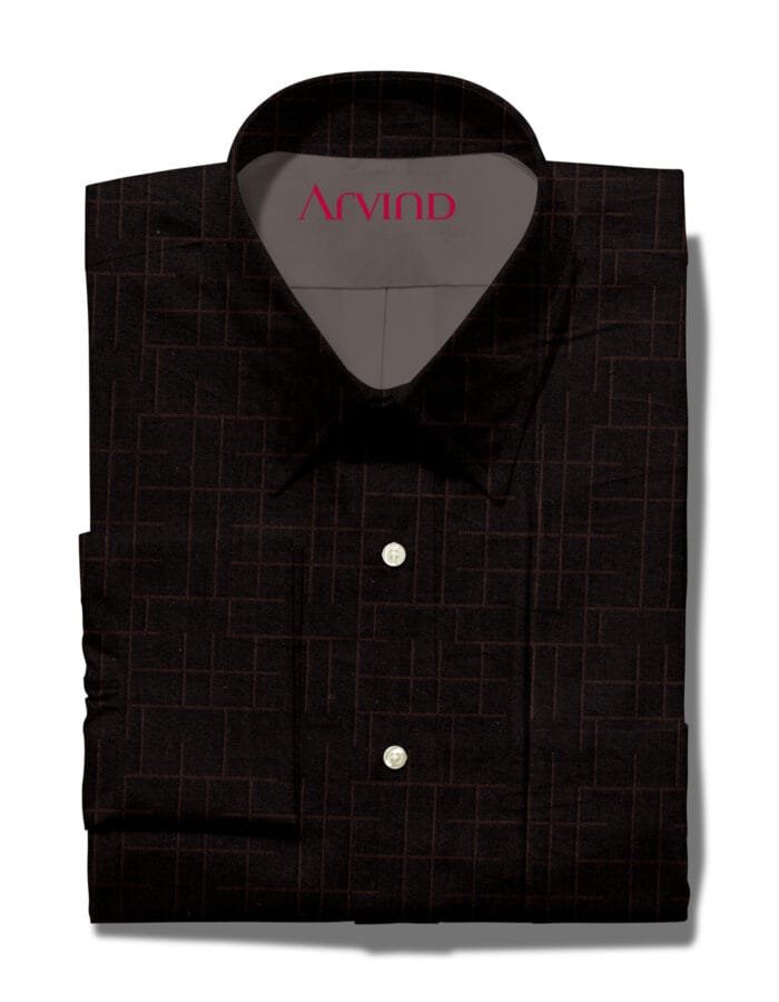 ARVIND COTTON SHIRT DARK DARK BROWN