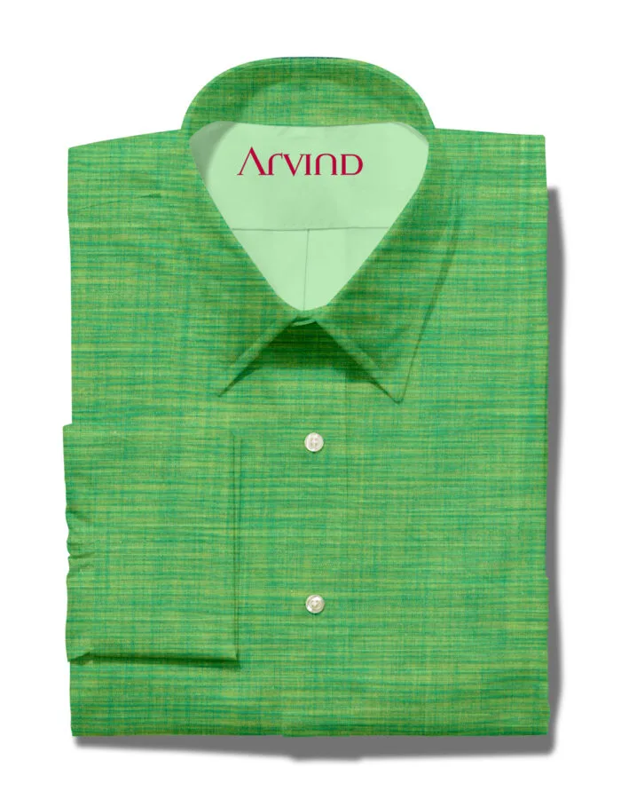 Arvind Green Tresca Cotton shirting