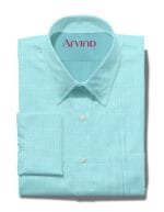 Arvind Micro Checks Blue Shirting