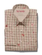 PEE GEE COTTON PRINTED SHIRT - BROWN