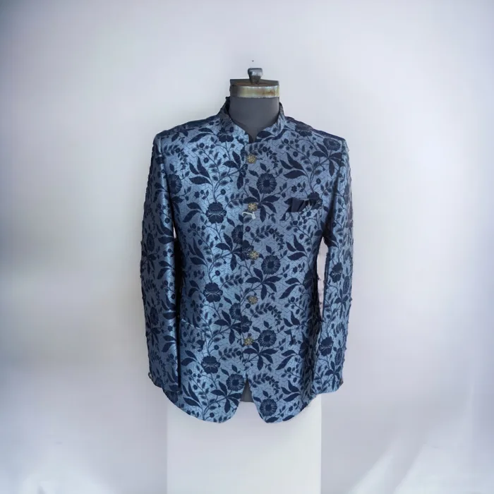 Blue Silver Ethnic Blazer