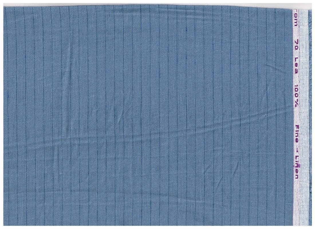 Arvind Blue Striped 70 lea linen shirting fabric