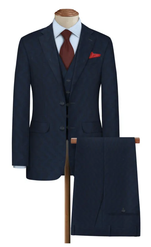 Midnight Blue Giorgio Veneto 150's Italian Polywool Suiting fabric
