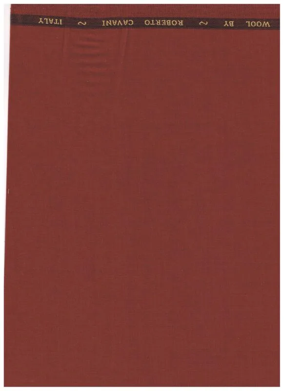 Roberto Cavali 140's Polywool Rust Red Suiting Fabric