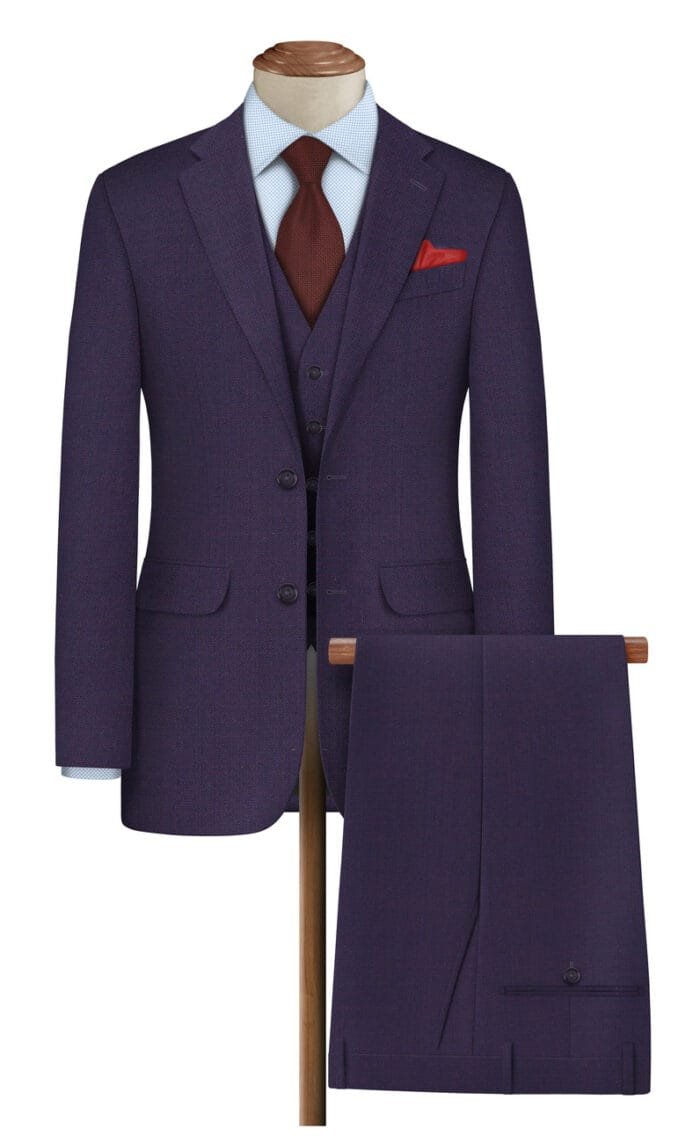 Roberto Cavali 140's Matte Purple Italian Polywool Suiting fabric