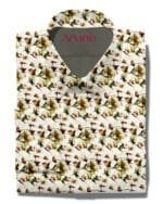 Arvind digital print beige cotton shirt