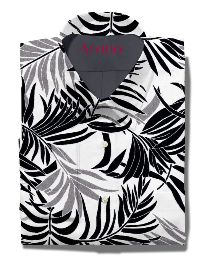 Arvind Black Digital print cotton shirt