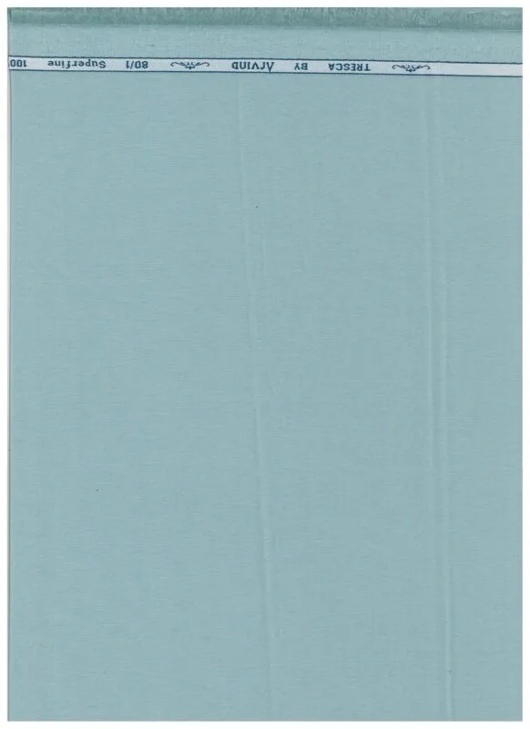 Arvind Turquoise Blue tresca cotton shirt fabric