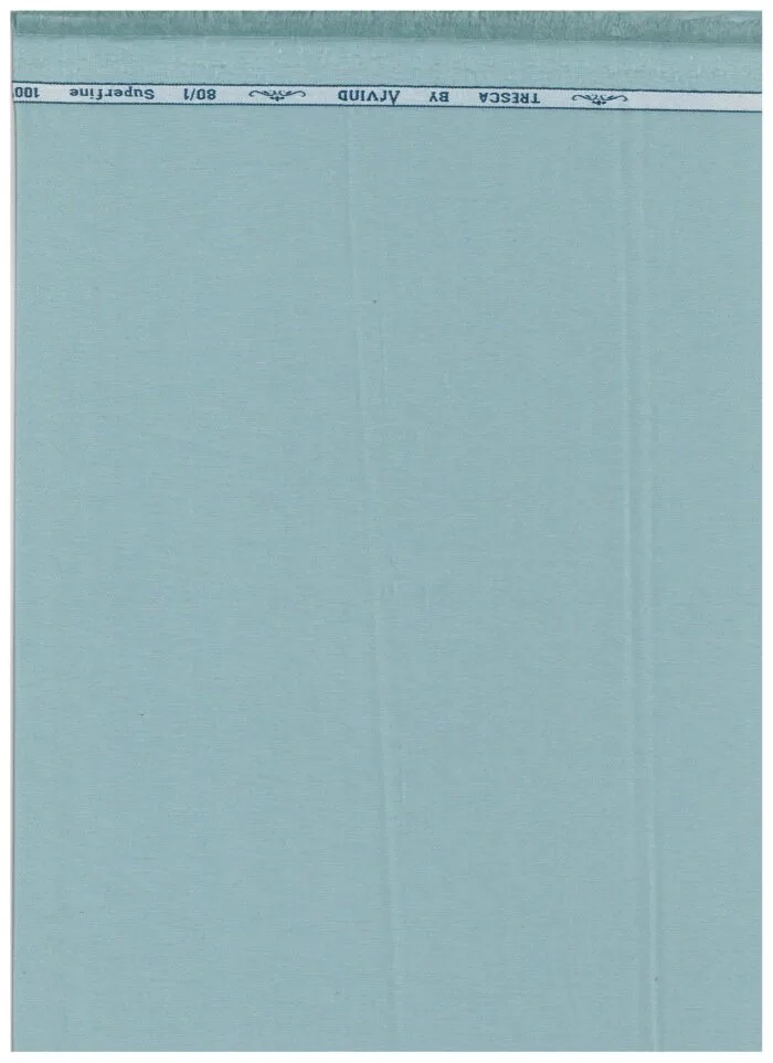 Arvind Turquoise Blue tresca cotton shirt fabric