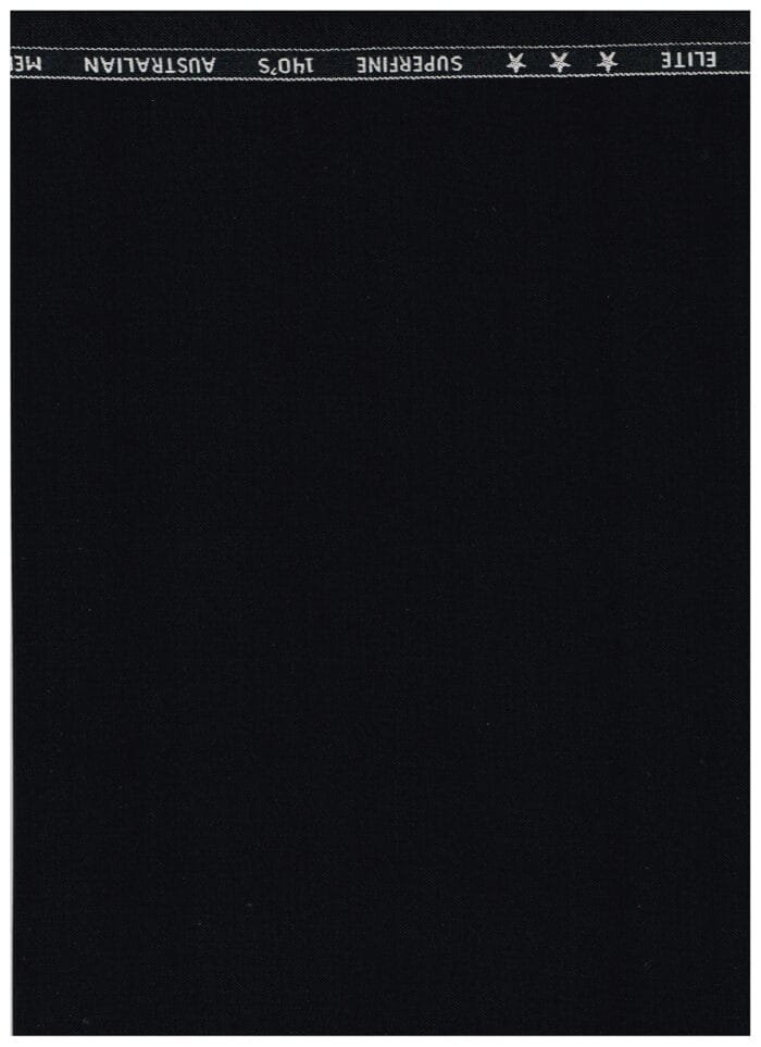 Menzoni Super 140's Black Italian Polywool Suiting fabric