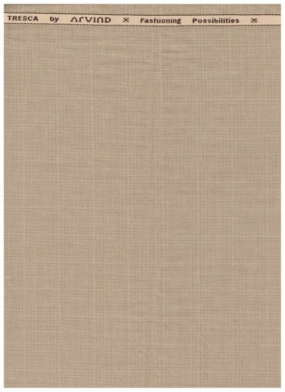 Arvind Beige Polyviscose Suiting Fabric