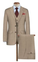 Arvind Beige Polyviscose Suiting Fabric