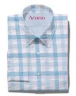 arvind giza cotton blue checks shirt