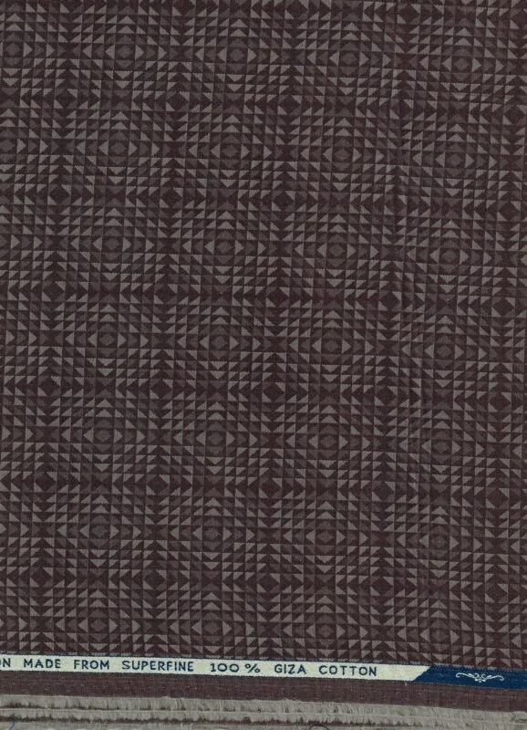 Arvind Brown printed cotton shirting fabric