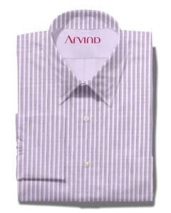 Mafatlal Pinstripes Purple Shirt