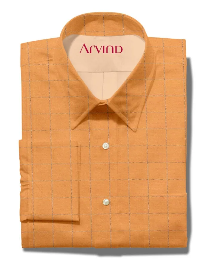 Arvind Tresca Orange Cotton Shirt