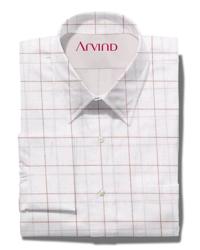 Arvind PC White Checks Shirt